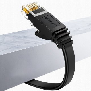 Płaski kabel sieciowy patchcord LAN RJ45 Ethernet Cat. 6 10m czarny UGREEN