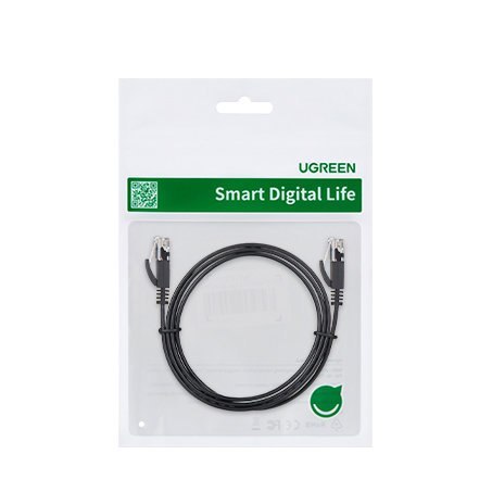 Płaski kabel sieciowy patchcord LAN RJ45 Ethernet Cat. 6 10m czarny UGREEN