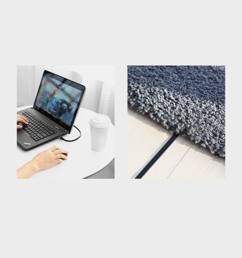 Płaski patchcord kabel przewód sieciowy UTP RJ45 Cat 6 1000Mbps 2m czarny UGREEN