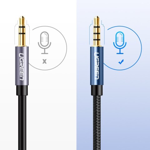 Przewód kabel przedłużacz do słuchawek AUX 3.5mm mini jack 3m srebrny UGREEN