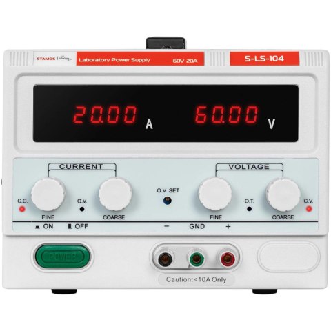 Zasilacz laboratoryjny serwisowy 0-60 V 0-20 A DC 1200 W Stamos Germany