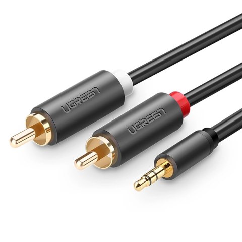 Kabel przewód audio 3.5mm minijack (męski) - 2RCA (męski) 3m - szary UGREEN