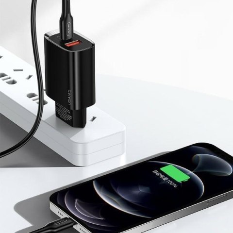 Ładowarka sieciowa 1xUSB-C+1xUSB T35 20W PD3.0 QC3.0 Fast charging USAMS