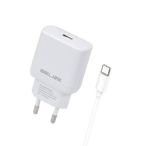 Ładowarka sieciowa 25W GaN USB-C + kabel USB-C, biała Beline