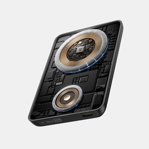 Powerbank 2w1 10000mAh USB-C do iPhona Apple Watch MagSafe 27W z kablem USB-C - czarny BASEUS