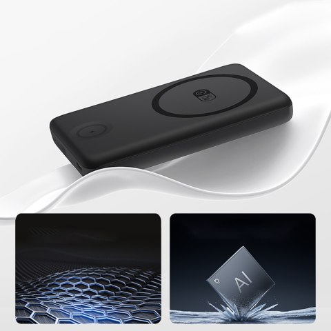 Powerbank 2w1 10000mAh USB-C do iPhona Apple Watch MagSafe 27W z kablem USB-C - czarny BASEUS