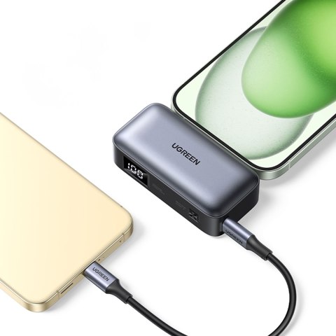 Powerbank 5000mAh zintegrowane złącze USB-C (męski) / USB-C (żeński) - szary UGREEN