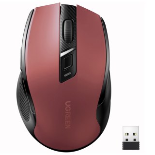 Precyzyjna mysz bezprzewodowa USB 2.4GHz Bluetooth 5.0 optyczna 4000 DPI czerwona UGREEN