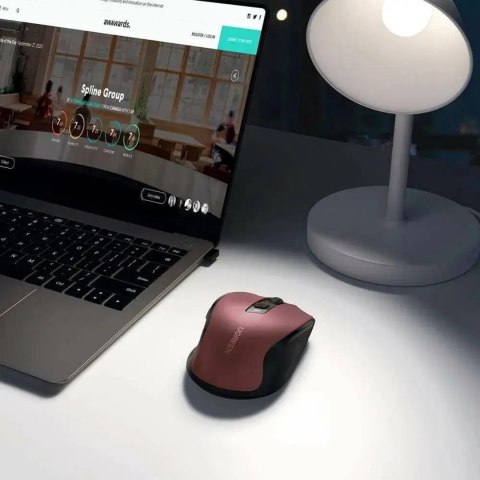Precyzyjna mysz bezprzewodowa USB 2.4GHz Bluetooth 5.0 optyczna 4000 DPI czerwona UGREEN