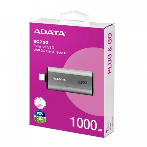 Dysk zewnętrzny SSD SC750 1000G USB3.2C 1050/1000 MB/s Adata