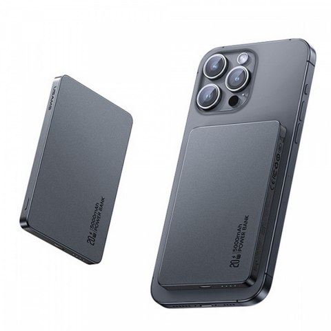 PowerBank 5000mAh 20W Indukcyjny Magsafe PD Fast Charge tytanowy USAMS