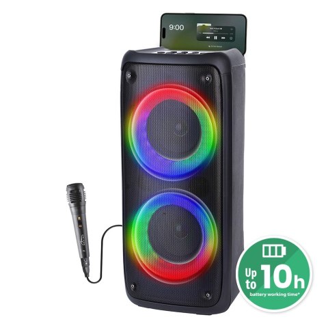 Głośnik FUNBOX BT MT3181 Bluetooth 5.0/TWS/MP3/MicroSD/USB/AUX/Equalizer/Jack 6.3/RGB/USB-C/ RMS 40W/PMPO 1000W Media-Tech