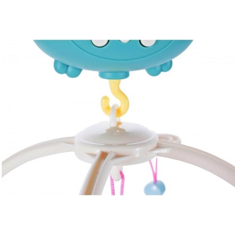 Karuzela Do Łóżeczka Pozytywka Z Lampką Grzechotki Misie Niebieska LEAN Toys