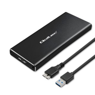 Obudowa | kieszeń do dysków SSD M.2 SATA | NGFF | USB 3.0 Qoltec