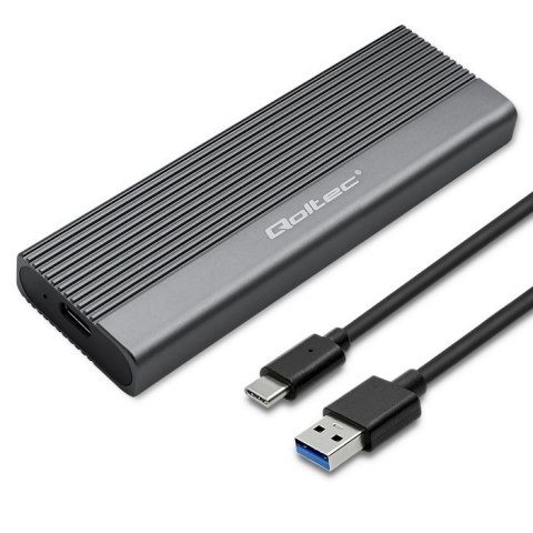 Obudowa | kieszeń na dysk SSD M.2 | SATA | NGFF | USB-C | Super speed 6Gb/s | 2TB | Szara Qoltec