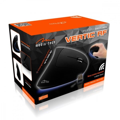 Pionowa bezprzewodowa myszka optyczna 2.4GHz VERTIC RF MT1123 (V2.0) Media-Tech