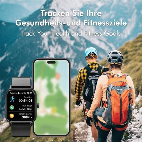 Smartwatch LCD, BT5.2 IP68, różowy LogiLink