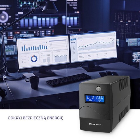 Zasilacz awaryjny UPS | 450VA | 240W | LCD | USB | RJ45 Qoltec