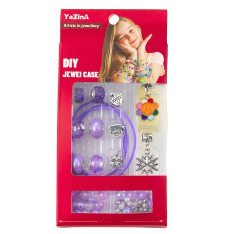 Zestaw DIY Do Robienia Bransoletek Biżuterii Koraliki Zawieszki Mix LEAN TOYS