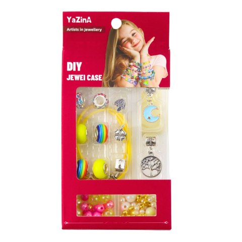 Zestaw DIY Do Robienia Bransoletek Biżuterii Koraliki Zawieszki Mix LEAN TOYS