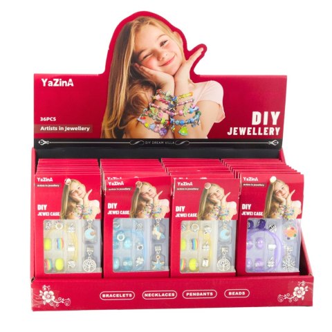 Zestaw DIY Do Robienia Bransoletek Biżuterii Koraliki Zawieszki Mix LEAN TOYS