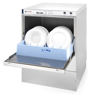 Zmywarka barowa do naczyń szybka i oszczędna + pompa spustowa kosz 50x50cm 400V Hendi