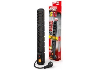 Listwa zasilająca S10 3M czarna 10 gniazd Acar
