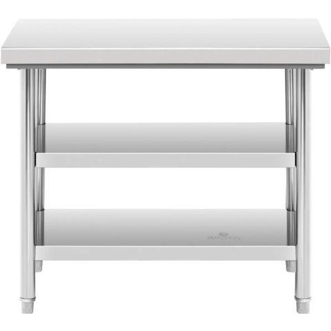 Stół blat roboczy centralny stalowy 2 półki 100 x 60 cm do 600 kg Royal Catering