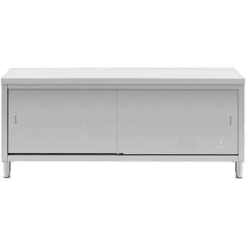 Stół blat roboczy centralny z szafką drzwi suwane 200 x 60 x 85.5 cm Royal Catering