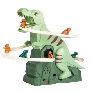 Tor Zjeżdżalnia Wspinaczka Dinozaurów Kolejka Światła Dźwięki LEAN Toys