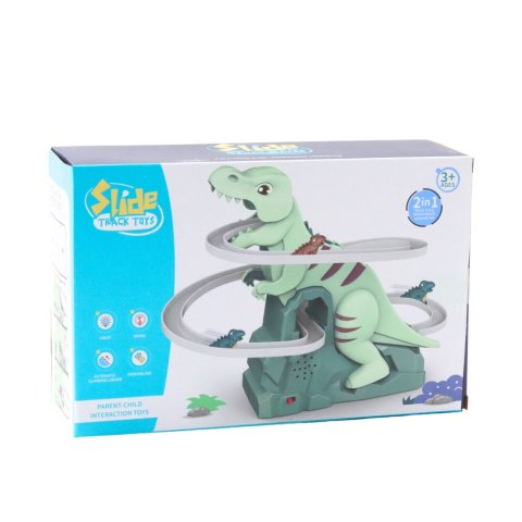 Tor Zjeżdżalnia Wspinaczka Dinozaurów Kolejka Światła Dźwięki LEAN Toys