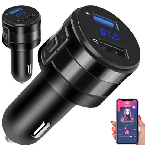 Transmiter samochodowy FM MP3 Bluetooth z ładowarką USB LCD RETOO