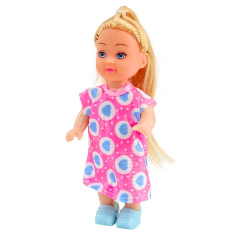 Zestaw Mini Laleczka Akcesoria Do Pielęgnacji Różowa Sukienka LEAN TOYS