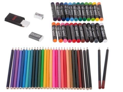 Zestaw plastyczny do malowania w walizce 145el różowy Kik Sp. z o. o. Sp. k.