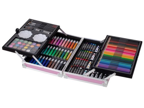 Zestaw plastyczny do malowania w walizce 145el różowy Kik Sp. z o. o. Sp. k.