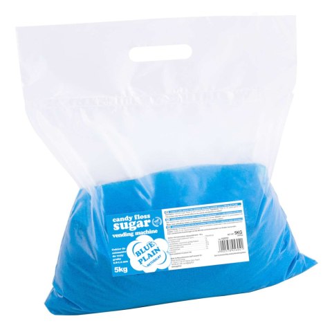 Cukier do automatu do waty cukrowej granulacja 0.8-1.2mm smak naturalny NIEBIESKI 5kg GSG24