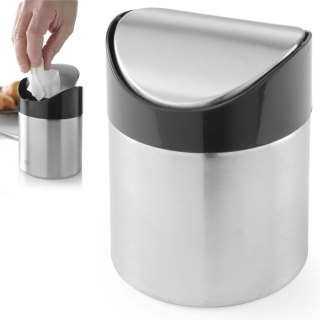 Kosz śmietniczka stołowa z uchylną pokrywką ze stali nierdzewnej śr. 95 mm - Hendi 440711 Hendi