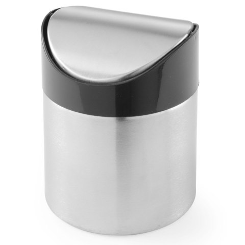 Kosz śmietniczka stołowa z uchylną pokrywką ze stali nierdzewnej śr. 95 mm - Hendi 440711 Hendi