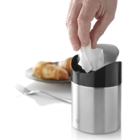 Kosz śmietniczka stołowa z uchylną pokrywką ze stali nierdzewnej śr. 95 mm - Hendi 440711 Hendi