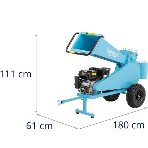 Rozdrabniacz rębak spalinowy do gałęzi krzewów śr. 7 cm 7 KM Hillvert