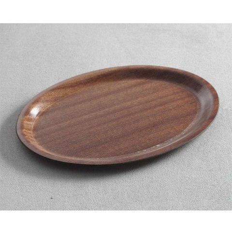 Taca kelnerska drewniana antypoślizgowa - owalna 20x26.5cm Hendi