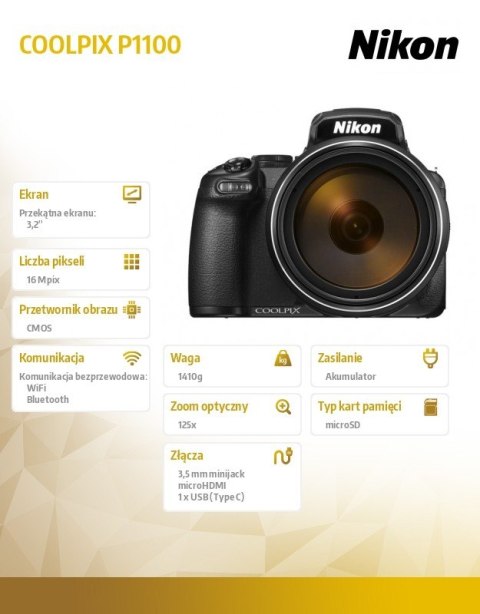 Aparat P1100 czarny Nikon