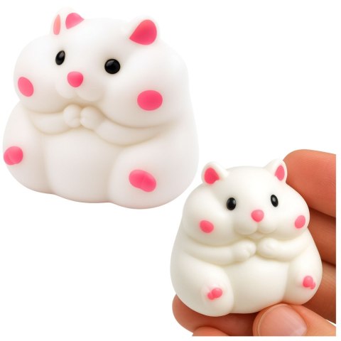 Gniotek Miękki Chomik Sensoryczny Antystersowy Squishy Biały 5cm LEAN TOYS