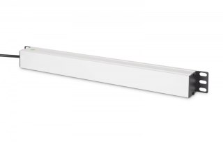Listwa zasilająca PDU Rack 19" z bezpiecznikiem przeciążeniowym, 9 gniazd Schuko CEE 7/3 (45°), kabel 2m wtyk IEC C14, 10A, alum Digitus