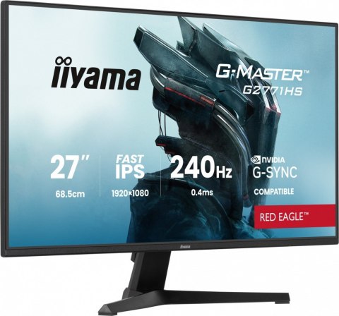 Monitor 27 cali G2771HS-B1 0.4ms,Fast IPS,DP,2xHDMI,240Hz,350cd, Adaptive G-SYNC - 1920 x 1080 @48-240Hz DisplayPort Only IIYAMA