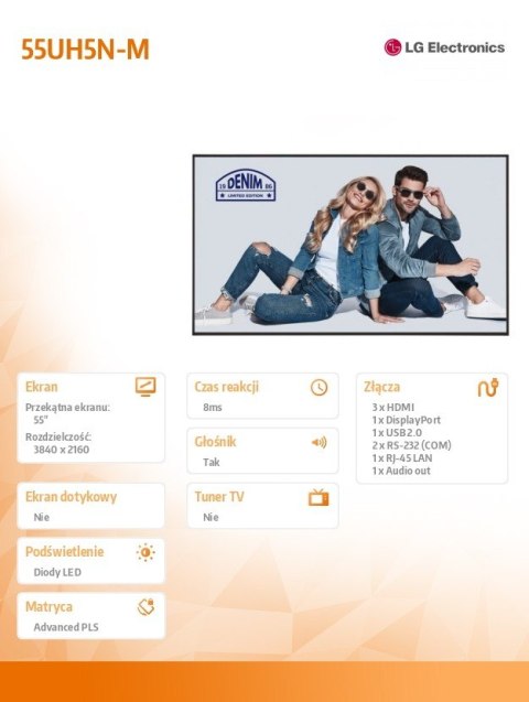 Monitor wielkoformatowy 55UH5N-M IPS 500cd/m2 24/7 LG Electronics