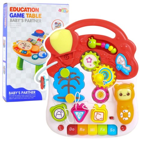 Stolik Interaktywny Edukacyjny Dla Malucha Światła Dźwięki Kolorowy 6w1 LEAN Toys