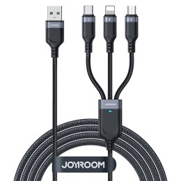 3w1 Kabel przewód USB Multi-Use Series do Lightning USB-C micro USB 30cm czarny JOYROOM