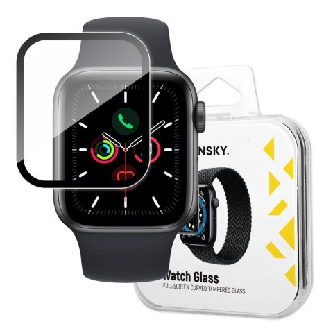 Hybrydowe szkło ochronne do Apple Watch 4/5/6/SE 44mm Watch Glass czarny WOZINSKY