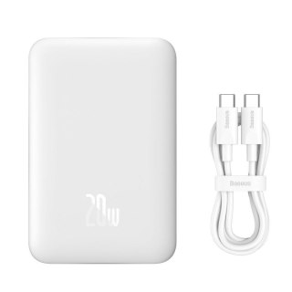 Mini powerbank 10000mAh z ładowaniem indukcyjnym MagSafe PD 20W biały BASEUS